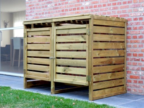Dřevěný box na popelnice Dekorhome