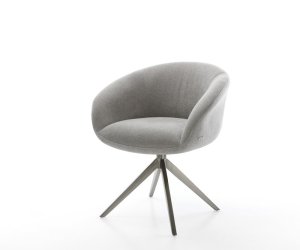 Jídelní židle Vinka-Flex s područkami potahová látka Měkký šedá