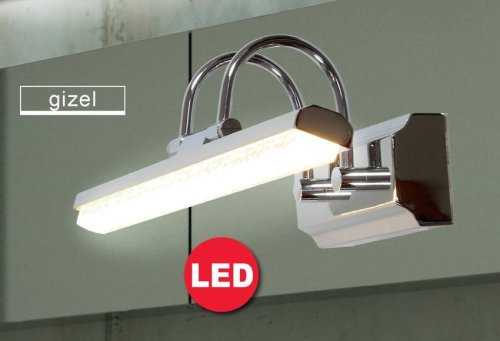 Nástěnná koupelnová lampa chromová LED 7W 40cm nastavitelná Gizel
