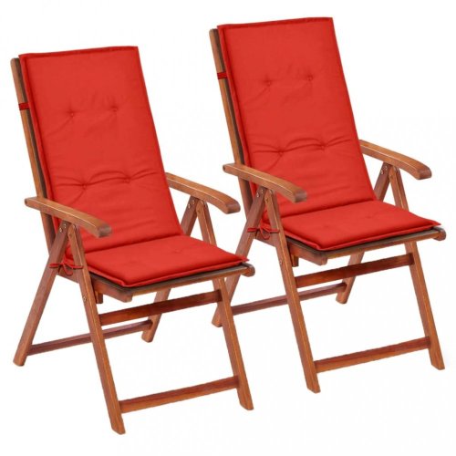 Voděodolné podušky na zahradní židle 2 ks Dekorhome - BAREVNÁ VARIANTA: Červená