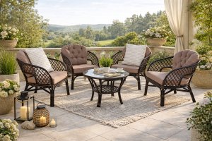 Záhradná sedacia súprava 5 ks