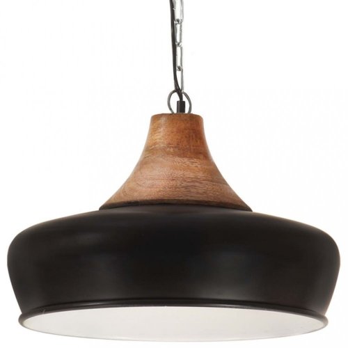 Závěsná lampa černá / mangovníkové dřevo Dekorhome - ROZMĚR: 26 cm