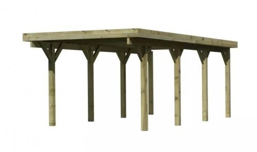Dřevěný přístřešek / carport CLASSIC 2A s plechy Dekorhome