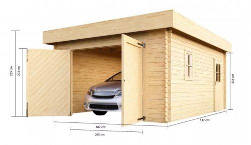 Dřevěná garáž FLACHDACH Dekorhome