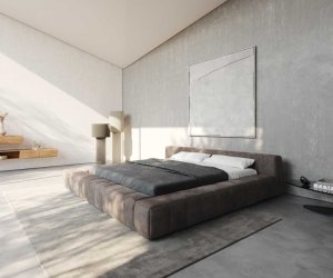 Čalouněná postel Espazio 180x200 cm mikrovlákno taupe vintage