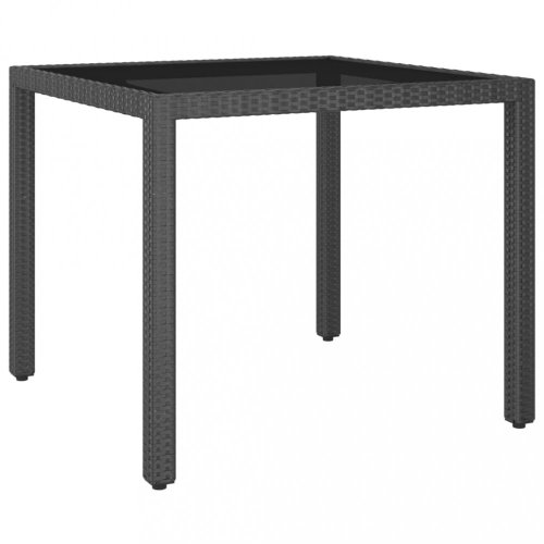Zahradní stolek černý 90 x 90 x 75 cm polyratan