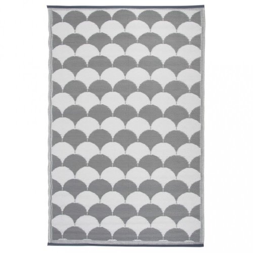 Venkovní koberec 121x180 cm Dekorhome - BAREVNÁ VARIANTA: Vzor grafika šedá / bílá