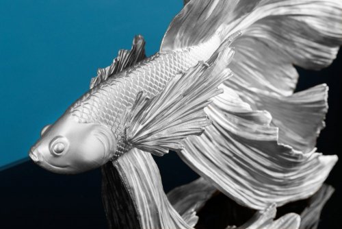 Dekoračná socha rybka TEJE 35 cm Dekorhome - BAREVNÁ VARIANTA: Strieborná