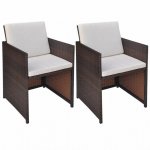 vidaXL Venkovní jídelní židle 2 ks, hnědá, 52x56x85 cm, polyratan