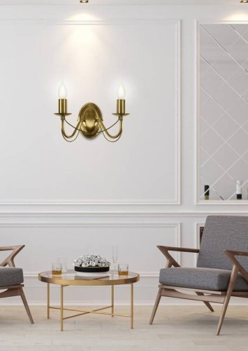 Dvojitá nástenná lampa 2xE14 patinovaná MUZA