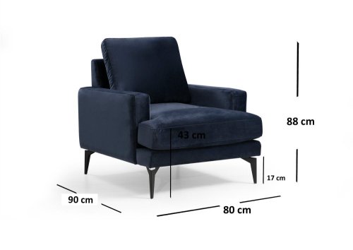 Kreslo ušiak Papira Armchair - Navy Blue