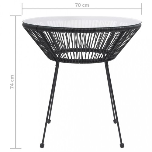 Záhradný stôl čierna / sklo Dekorhome