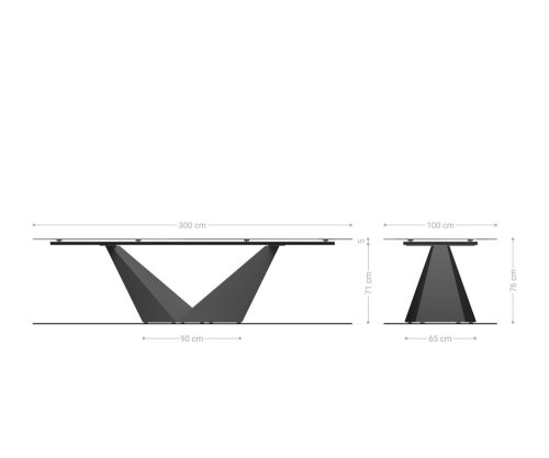 Jedálenský stôl Edge 300x100 keramika Laminam® Travertino Bianco