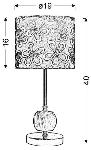 Stolní lampa chrom/černá Cort
