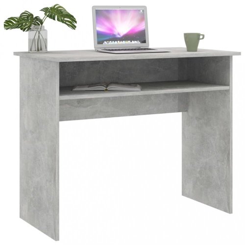 Písací stôl s policou 90x50 cm Dekorhome - BAREVNÁ VARIANTA: Sivá lesk