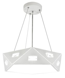 Závesná lampa biela päťuholníková nastaviteľná LED 24W Nemesis
