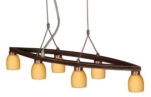Závesná lampa Dakota 6x40W G9 medená, vrátane oválneho zdroja svetla