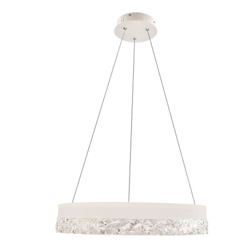 Očarujúca závesná lampa FROZI – biele tienidlo s kryštálmi – elegantné a moderné LED osvetlenie obývačky