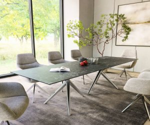 Jedálenský stôl Edge 300x100 keramický Laminam®Nero Greco antracit