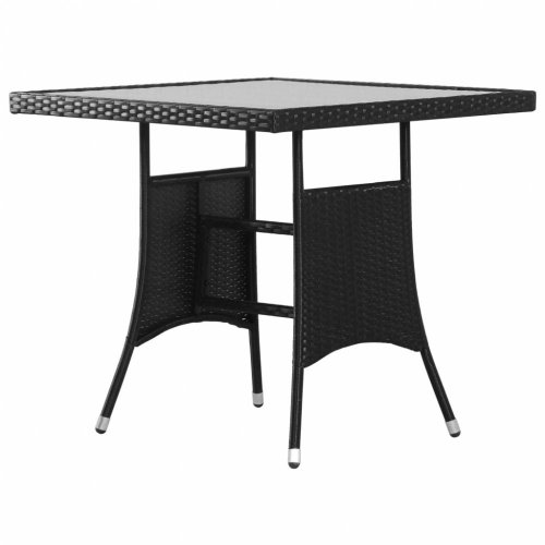 Záhradný stôl 80 x 80 cm čierny polyratan