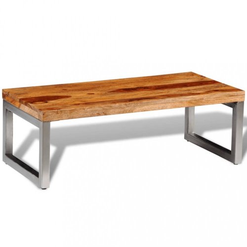 Konferenční stolek masivní dřevo / kov Dekorhome - BAREVNÁ VARIANTA: Sheesham
