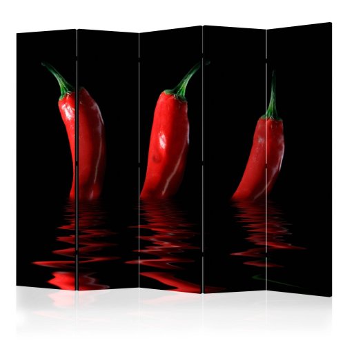 Paraván Chili pepper Dekorhome - ROZMER: 225x172 cm (5-dielny)
