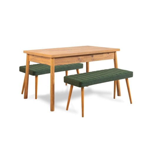 Jídelní set se stolem a lavicí (3 kusy) Costa 1070 - Atlantic Pine, Green