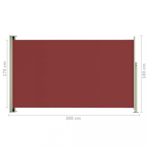 Zaťahovacia bočná markíza 180x300 cm Dekorhome - BAREVNÁ VARIANTA: Červená