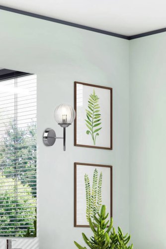 Jednoduché chrómové tienidlo na stenu zo skla Best