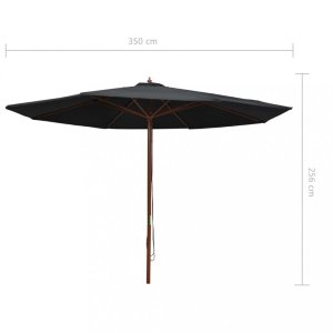 Slnečník Ø 350 cm látka / drevo Dekorhome