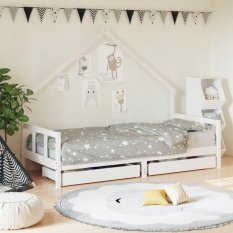 Dětská domečková postel se šuplíky Dekorhome