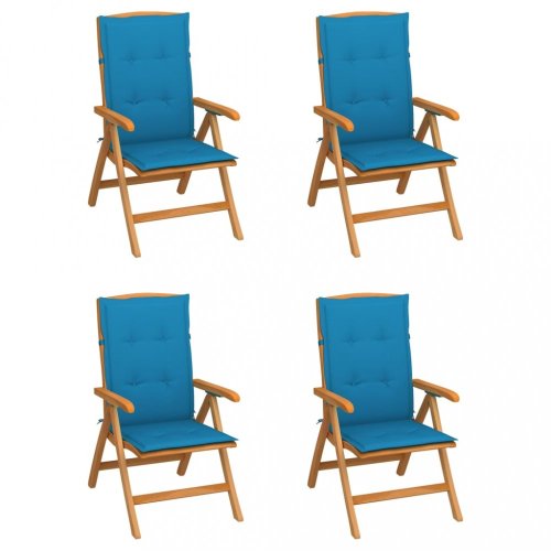 Zahradní židle 4 ks teak / látka Dekorhome