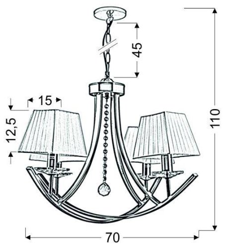 Závěsná lampa patinovaný lustr 4xE14 Valencia