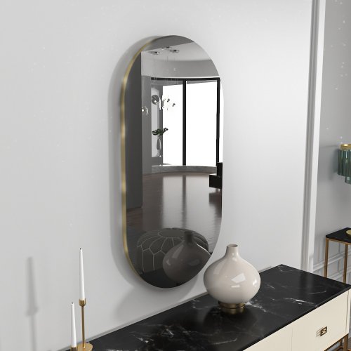 Zrkadlo Riors - Dark Grey, Gold