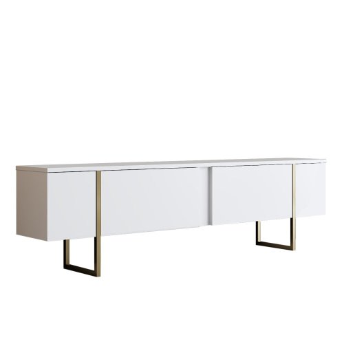TV stolek Luxe - White, Gold