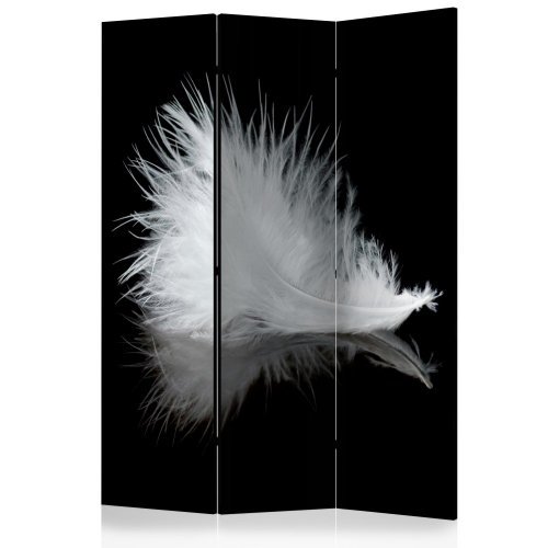 Paraván White feather Dekorhome - ROZMĚR: 135x172 cm (3-dílný)