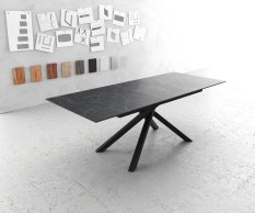 Jídelní stůl Edge 180-220x90cm Laminam® keramika šedá rozkládací