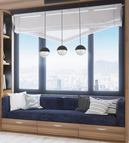 Závesná lampa čierna LED páska 5W Furni