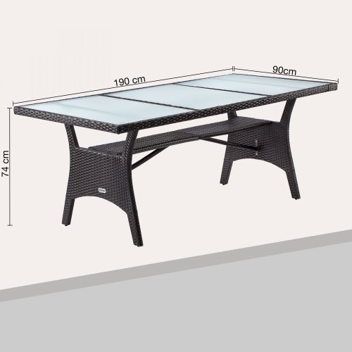 Záhradný stôl 190 cm - BAREVNÁ VARIANTA: Hnedá