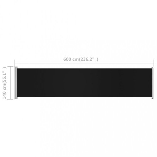 Zatahovací boční markýza 140x600 cm Dekorhome - BAREVNÁ VARIANTA: Černá