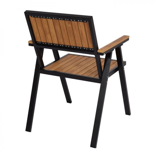 Zahradní židle 2 ks - BAREVNÁ VARIANTA: Černá / hnědá