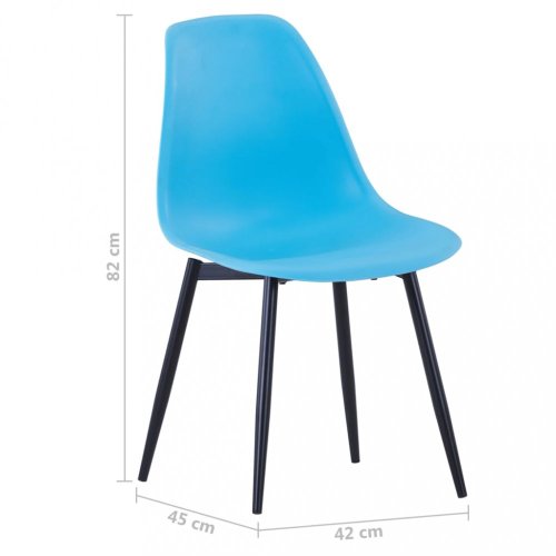 Jídelní židle 2 ks plast / kov Dekorhome - BAREVNÁ VARIANTA: Petrolejová