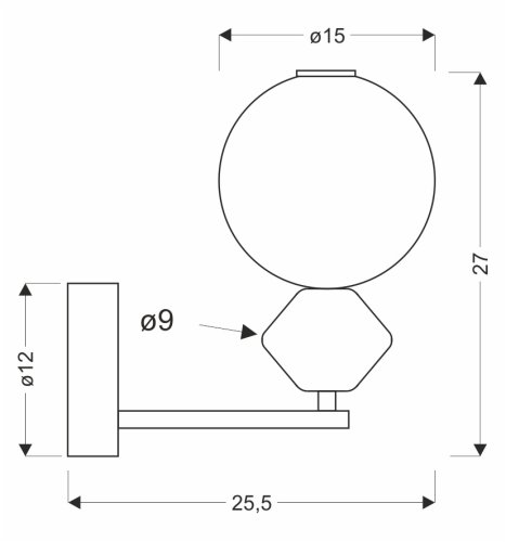 FLORES lampa kinkiet mosiężny+brązowy 7W LED 3000K klosz biały