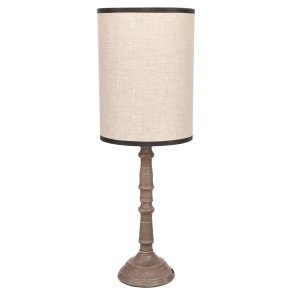 Stolová lampa CARDINALE, tmavosivá, výška 52 cm, tienidlo z ľanu 1x40 E27