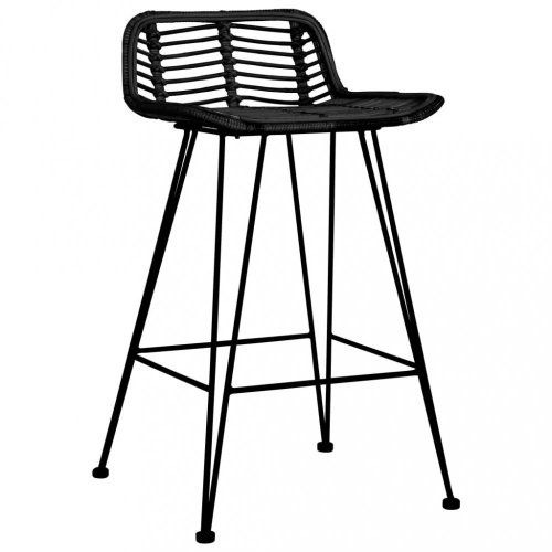 Barové židle 2 ks ratan / kov Dekorhome