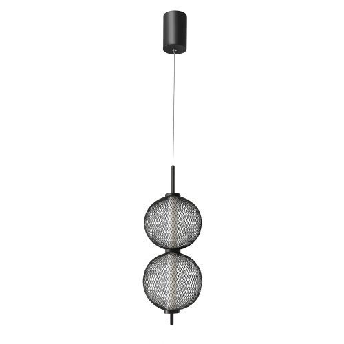 Závesná lampa PUMA s drôteným tienidlom a guľovými tienidlami 14 x 38 cm – dizajnové LED osvetlenie obývačky 3000K