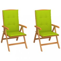 Zahradní židle 2 ks teak / látka Dekorhome