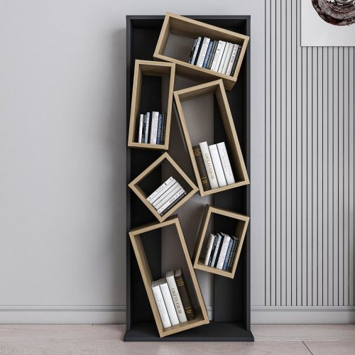 Knihovna Carmen - Black, Oak