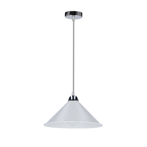 Závesná lampa Avola, chróm, 26 l/60W, tienidlo E27, biela
