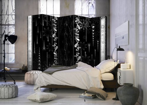Paraván Black Elegance Dekorhome - ROZMER: 135x172 cm (3-dielny)